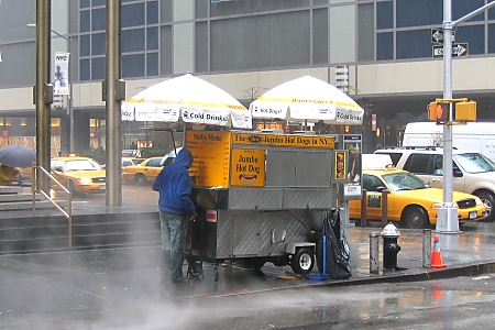 New York Jumbo Hot Dog Vendor on West 54th Street