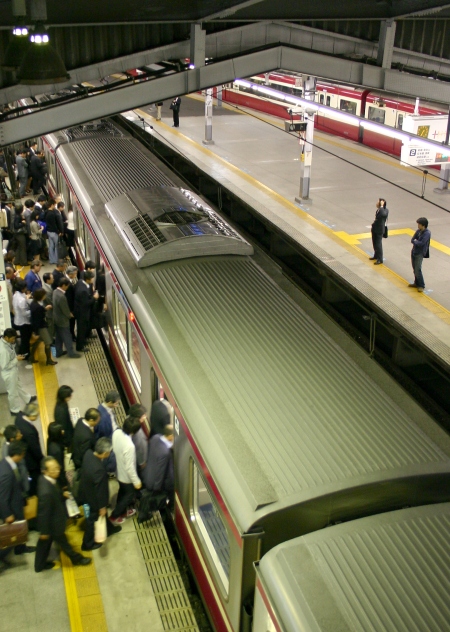 Commuters at Shinagawa Station, Tokyo