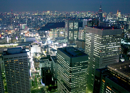 View from the Metropolitan Government Office building across central Shinjuku