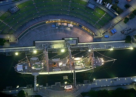The Nippon-Maru from the top of Yokohama's Landmark Tower 69th floor observatory