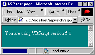 Identification of the VBScript scripting engine version