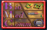 BioMedCom logo (rendered in Imagine 4 for DOS)