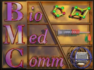 BioMedComm logo (rendered in Imagine 4 for DOS)
