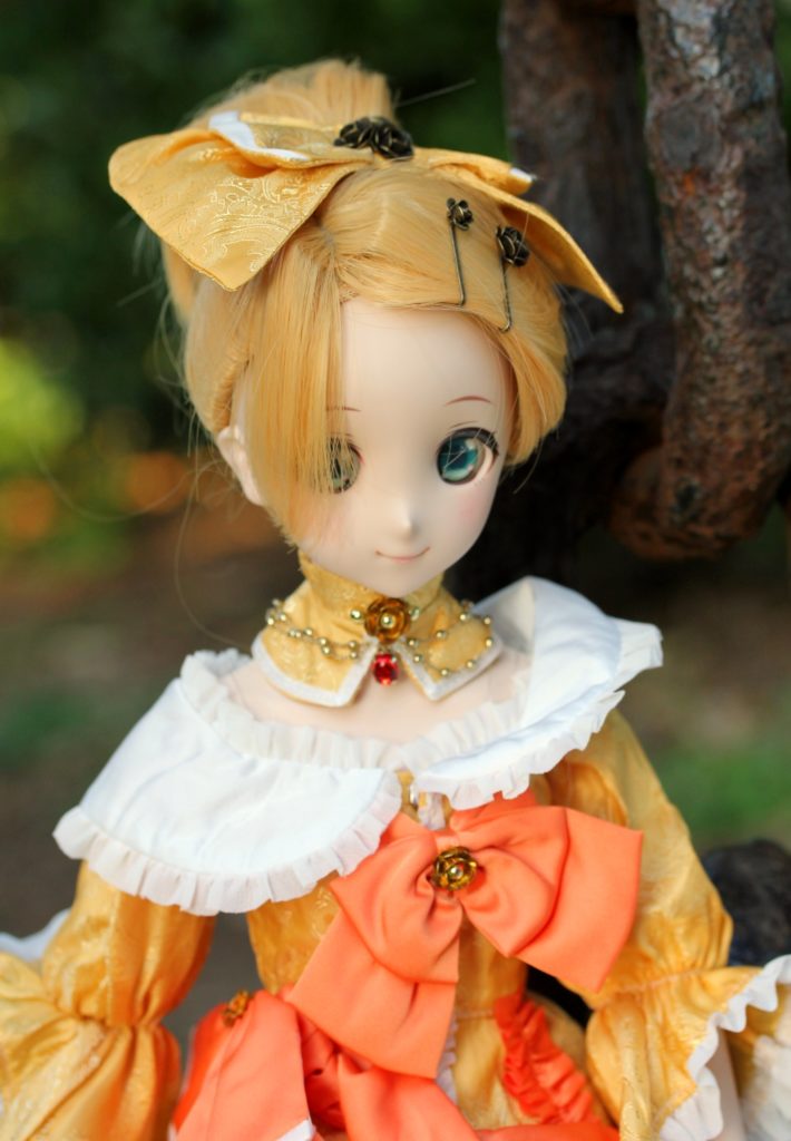 Dollfie Dream Kizuna AI wearing Daughter of Evil dress