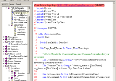 Example output from the .NET documentation tool code documentor for the .NET Framework