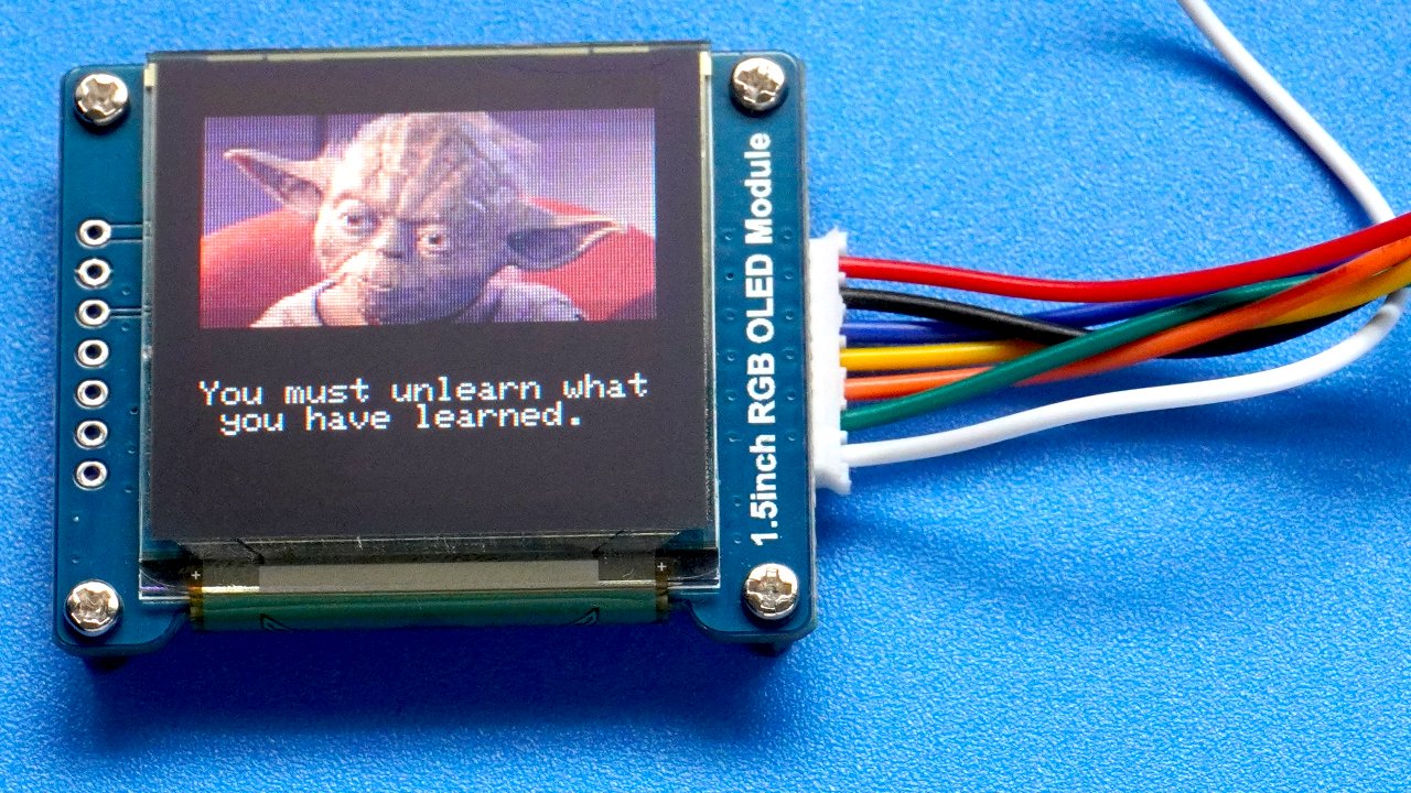 ESP32 OLED Yoda Quote Display – Learn to Code You Must